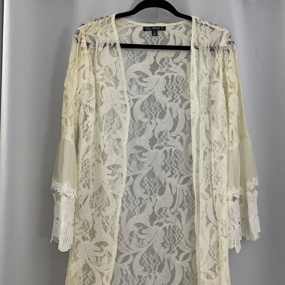 White lace cardigan, size Medium